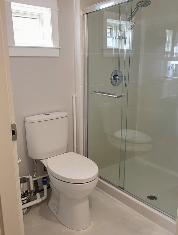 upflush toilet and shower considerations