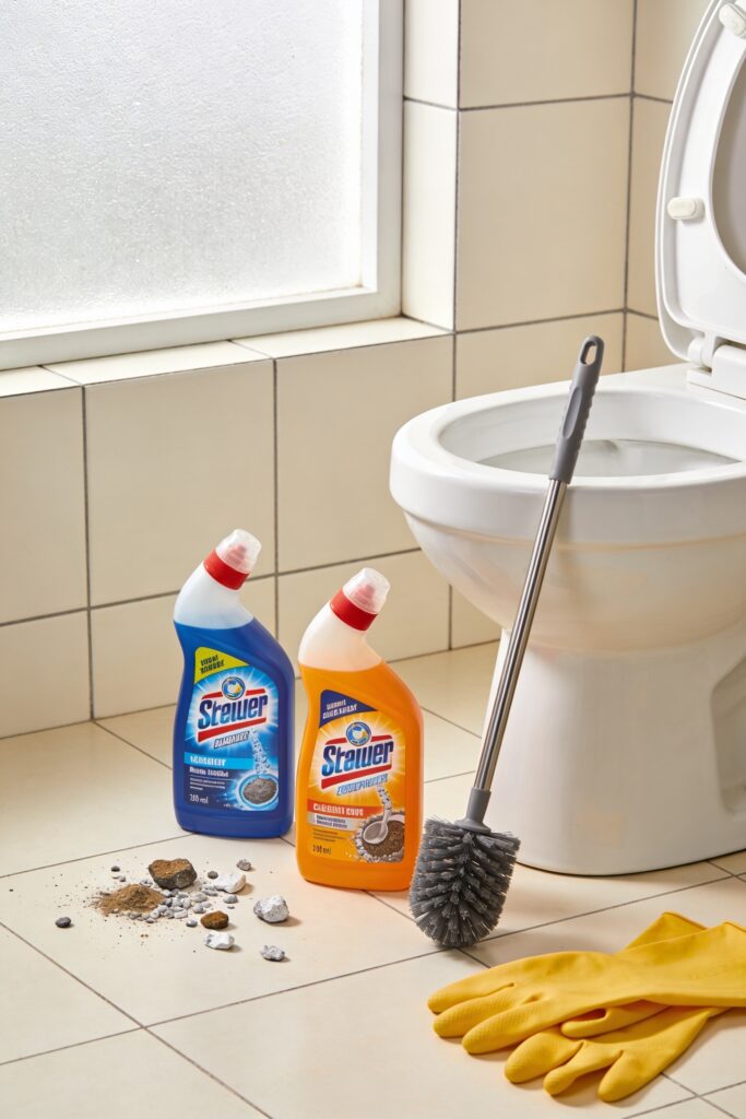 acidic cleaners dissolve mineral deposits