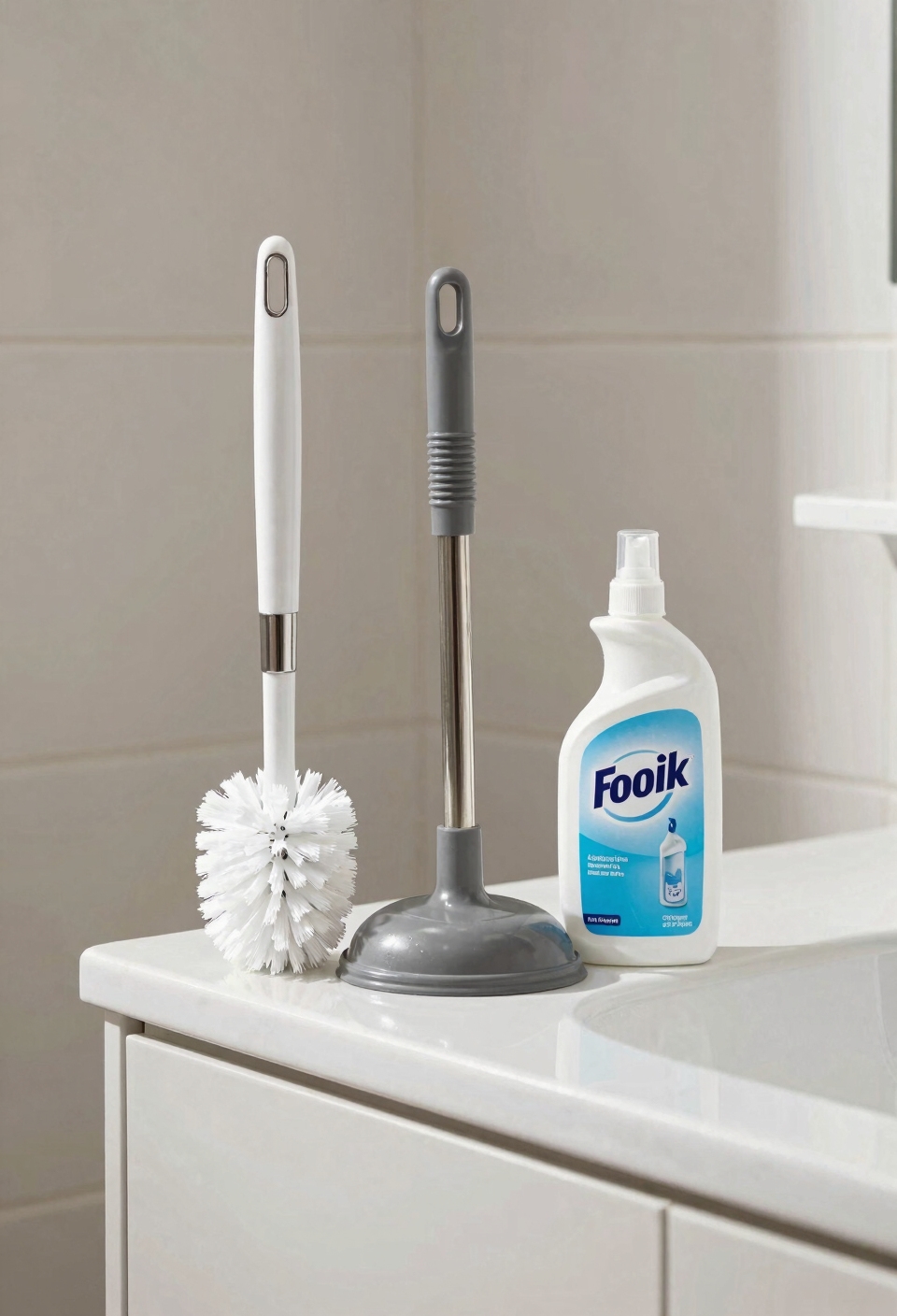brush plunger disinfectant combo set