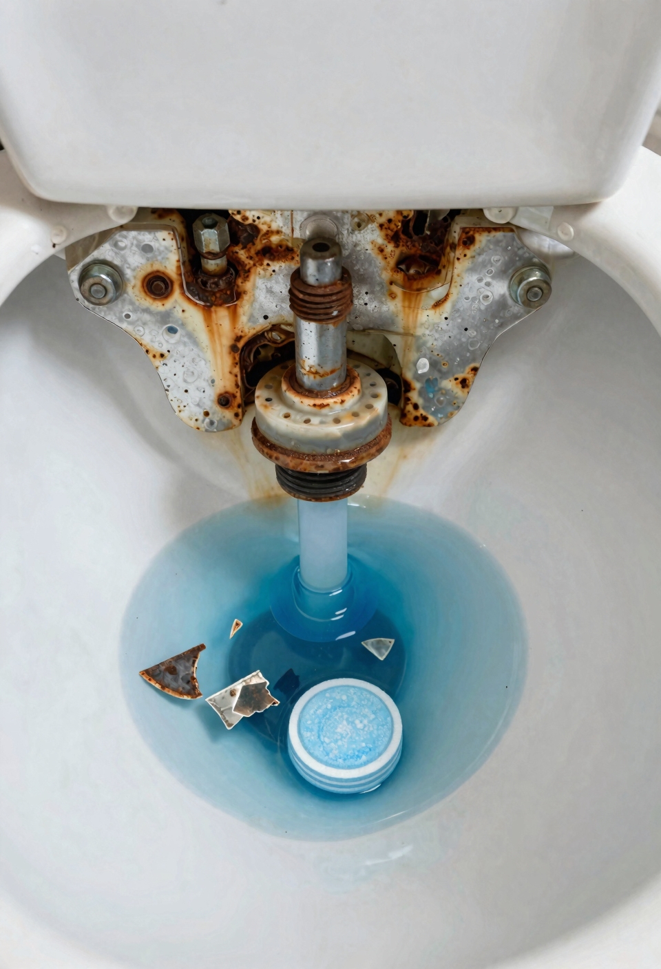 chemical corrosion damages toilet internals