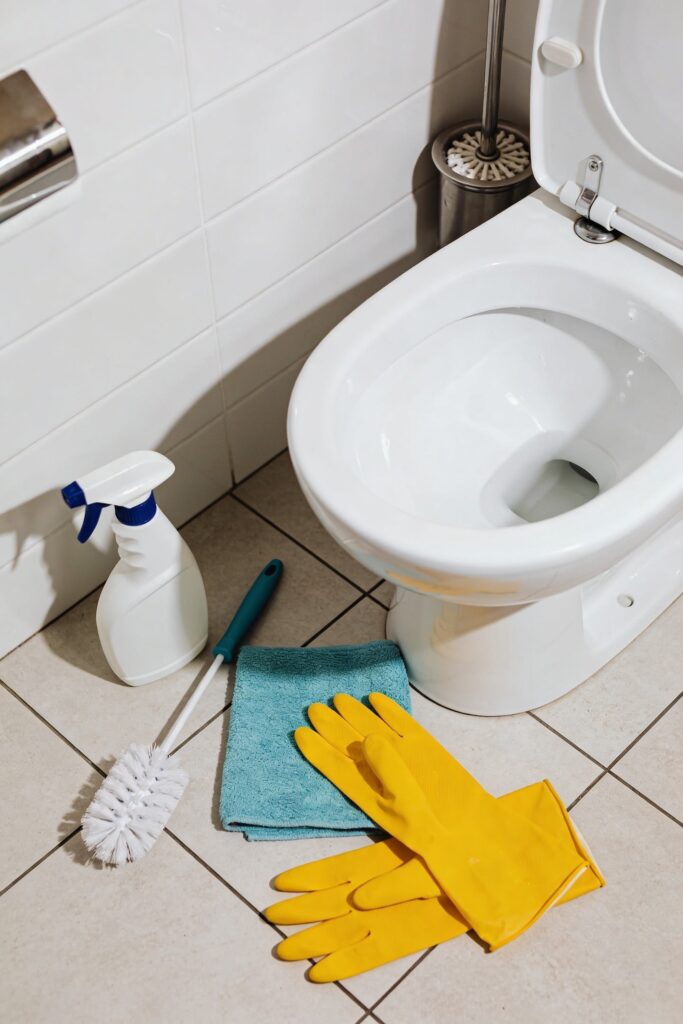 clean toilet weekly or more