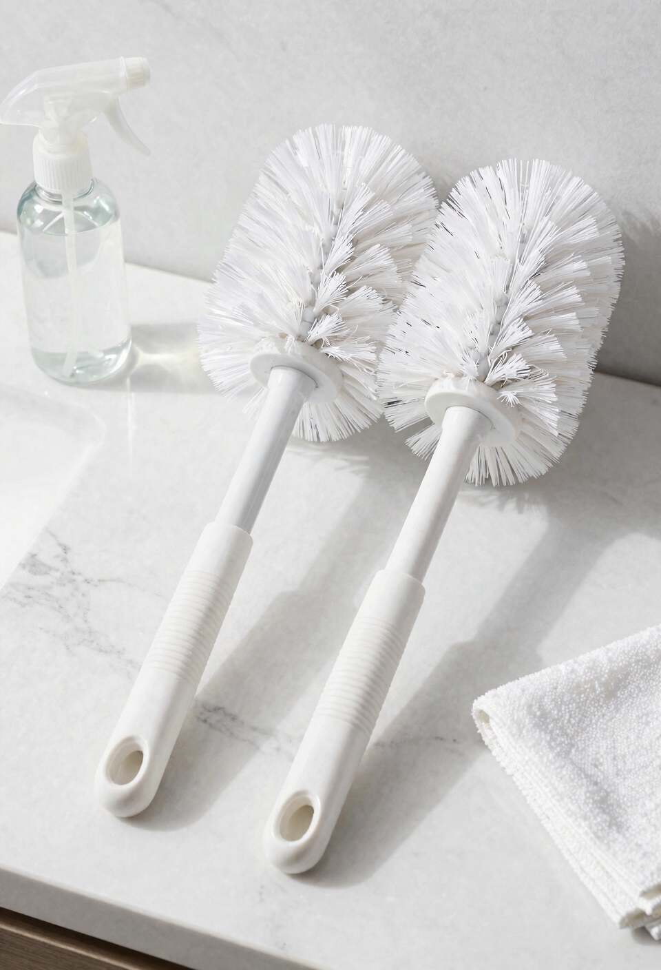 curved silicone bristles balanced handle