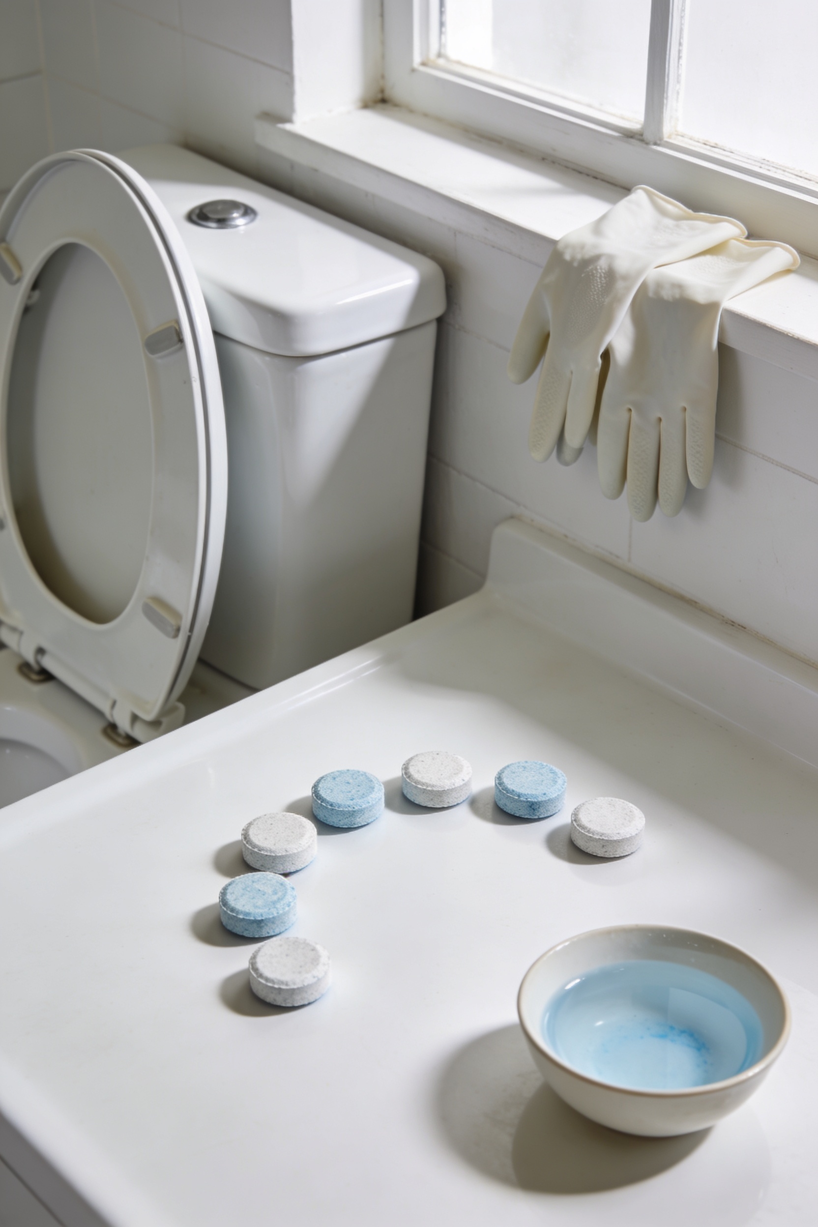 hands free toilet tank cleaners