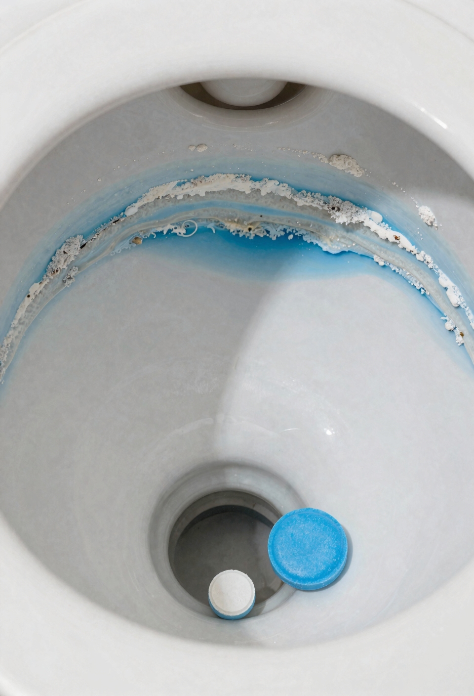 hard water causes blue buildup