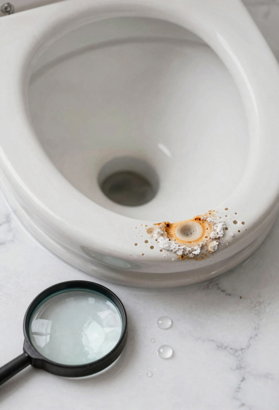 mineral deposits embed porous porcelain