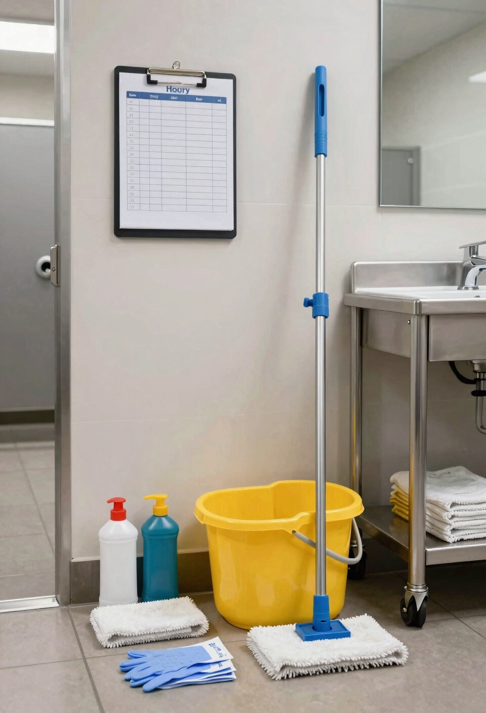 real time rotating restroom maintenance