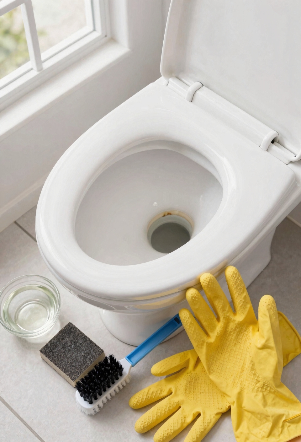 remove stubborn toilet bowl rings