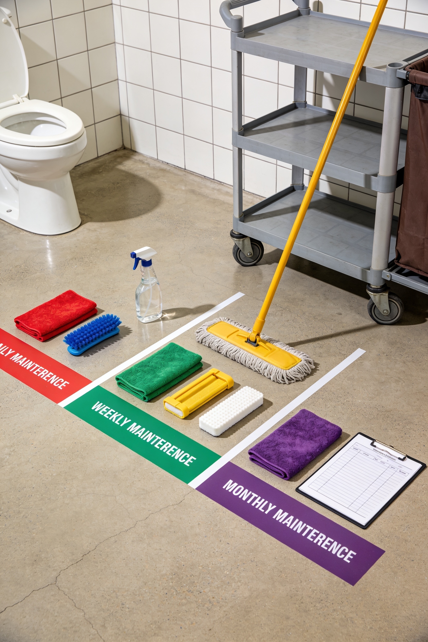 restroom cleaning schedule breakdown