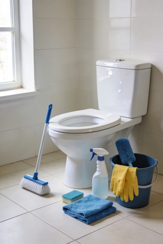 thorough weekly toilet deep cleaning