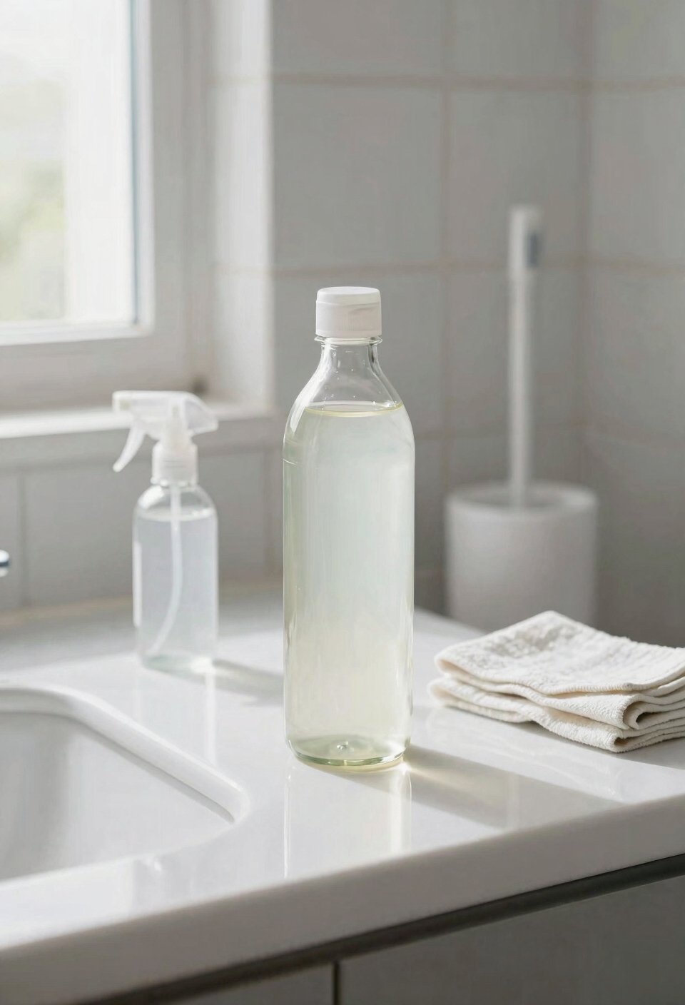 vinegar dissolves mineral deposits
