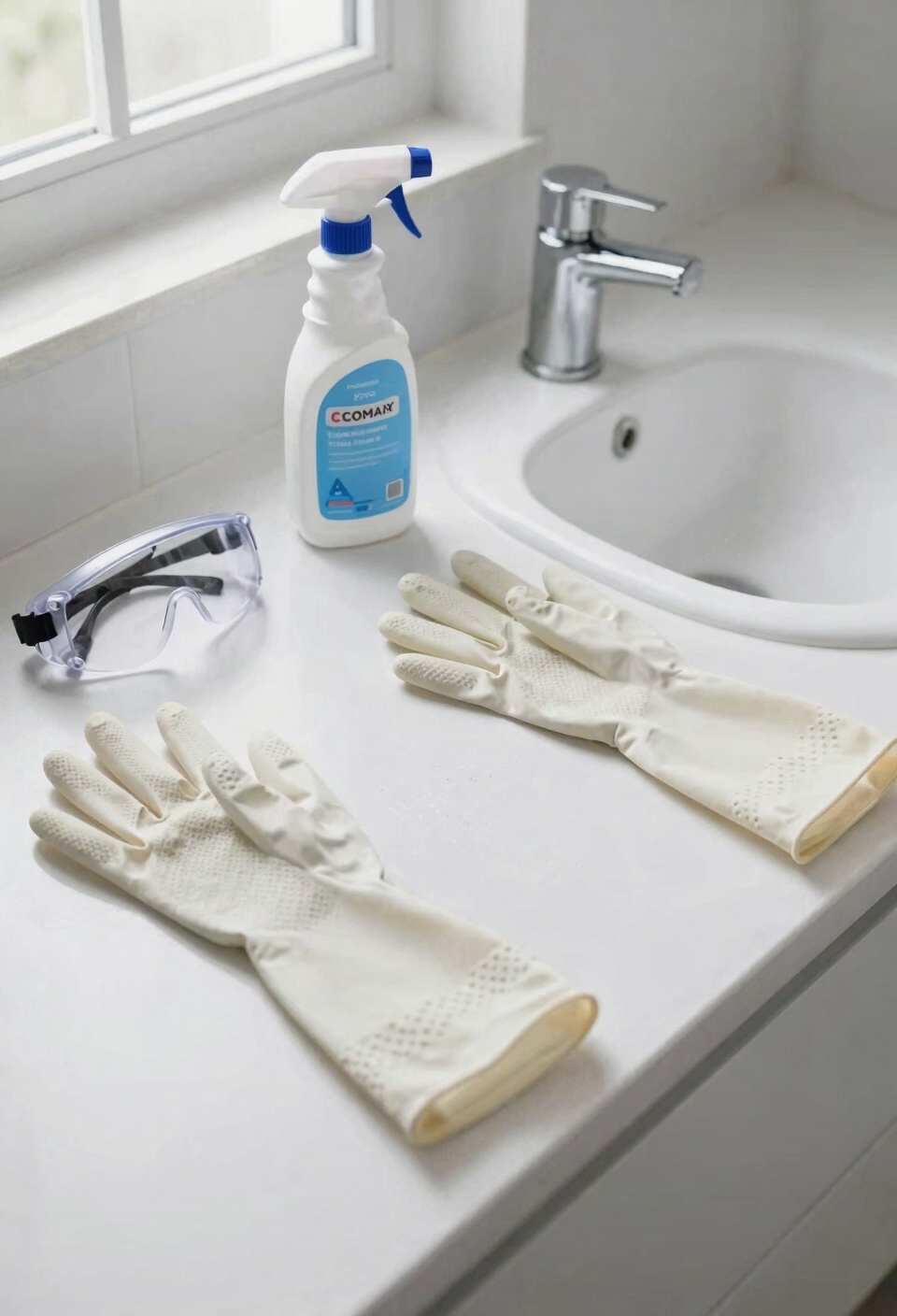 wear chemical resistant protective equipment