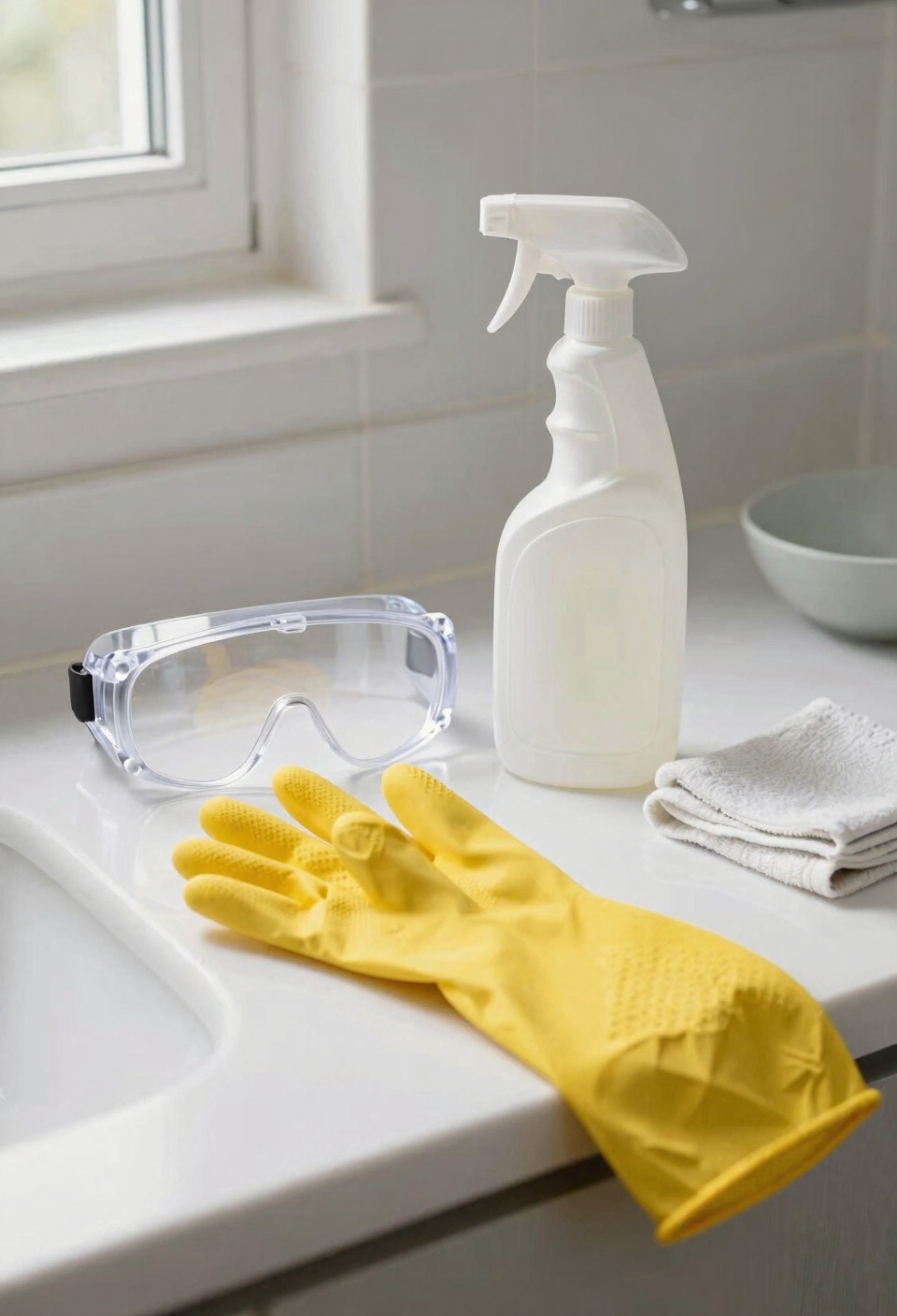 wear gloves and goggles