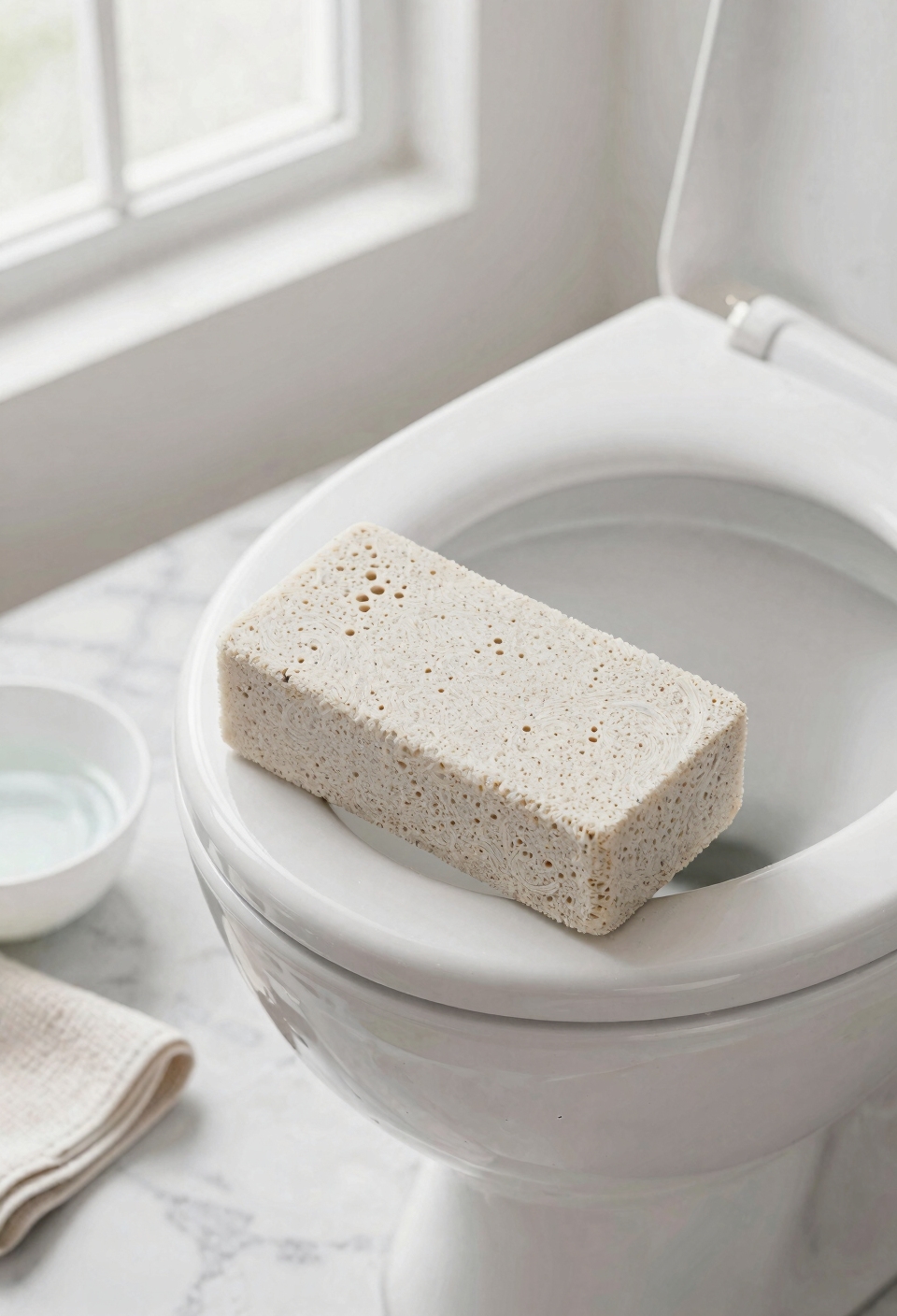wet pumice removes mineral deposits